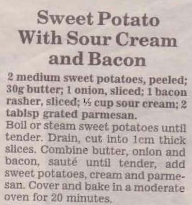 Sweet potato with sour cream & bacon