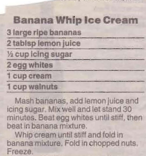 Banana Whip Ice Cream